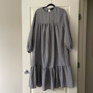 ASOS DESIGN Oversized Check Midi Smock Dress with Pephem